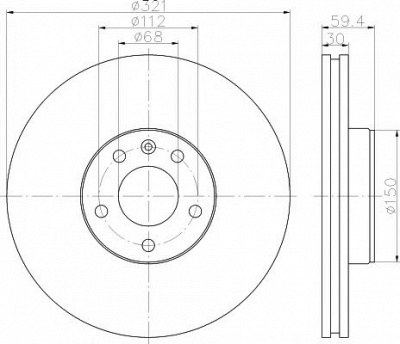 HELLA PAGID 8dd355121151 -  Тормозной диск